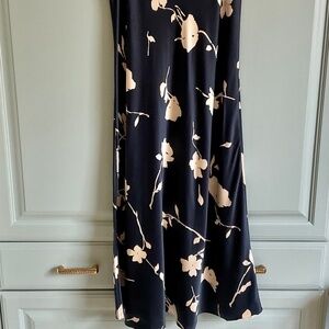 Rails Navy and Cream Silk Skirt, Size Medium